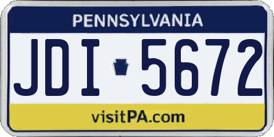 PA license plate JDI5672