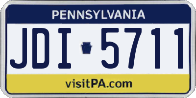PA license plate JDI5711