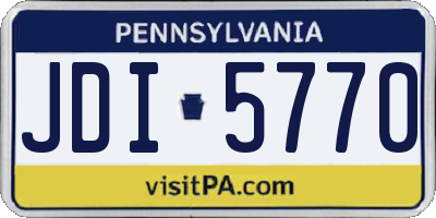 PA license plate JDI5770