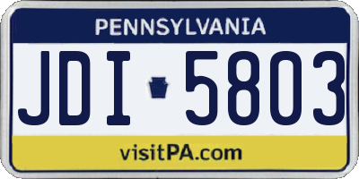 PA license plate JDI5803