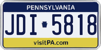 PA license plate JDI5818