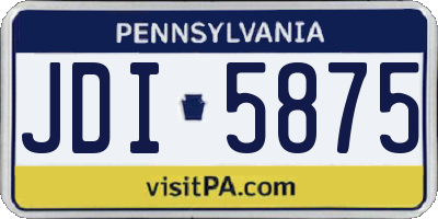 PA license plate JDI5875