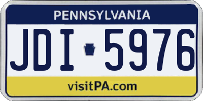 PA license plate JDI5976