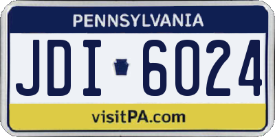 PA license plate JDI6024