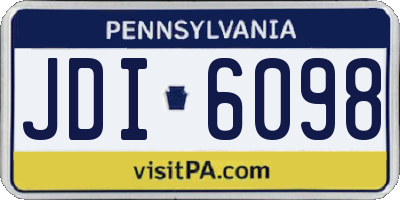 PA license plate JDI6098