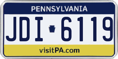 PA license plate JDI6119