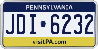 PA license plate JDI6232