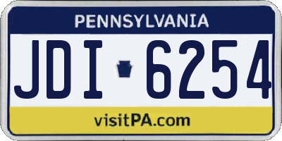 PA license plate JDI6254