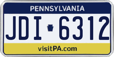 PA license plate JDI6312