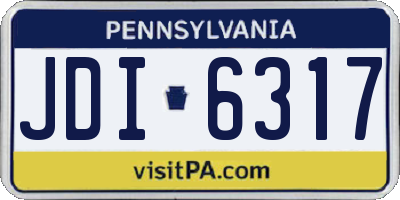 PA license plate JDI6317
