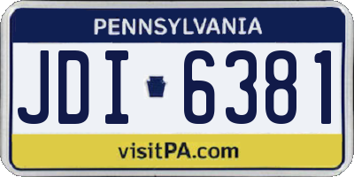 PA license plate JDI6381