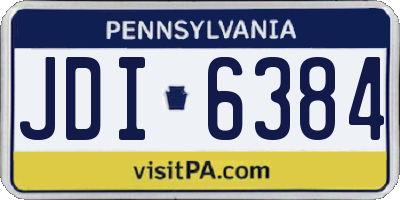 PA license plate JDI6384
