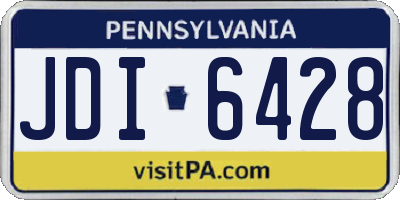 PA license plate JDI6428