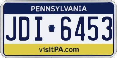 PA license plate JDI6453