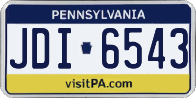 PA license plate JDI6543