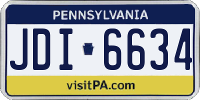 PA license plate JDI6634