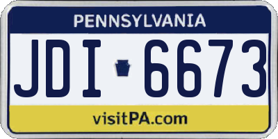 PA license plate JDI6673