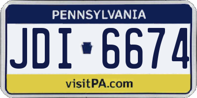PA license plate JDI6674