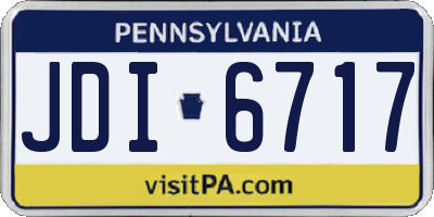 PA license plate JDI6717
