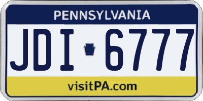 PA license plate JDI6777