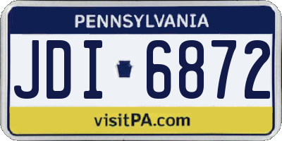 PA license plate JDI6872