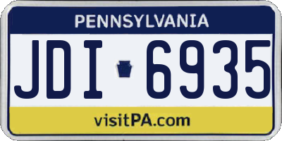 PA license plate JDI6935