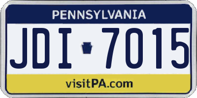 PA license plate JDI7015