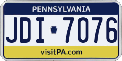 PA license plate JDI7076