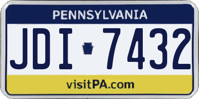 PA license plate JDI7432
