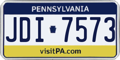 PA license plate JDI7573