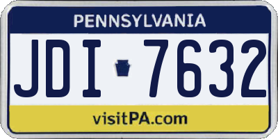 PA license plate JDI7632
