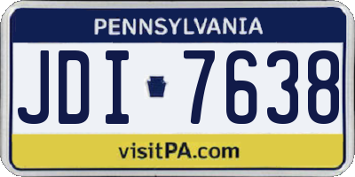 PA license plate JDI7638