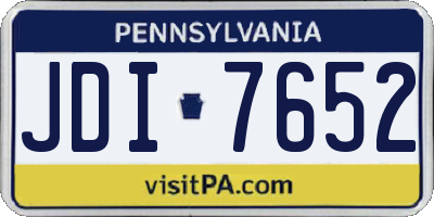 PA license plate JDI7652