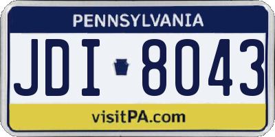 PA license plate JDI8043