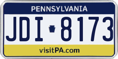 PA license plate JDI8173