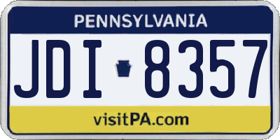 PA license plate JDI8357