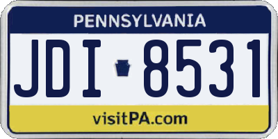 PA license plate JDI8531