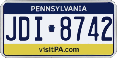 PA license plate JDI8742