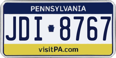PA license plate JDI8767