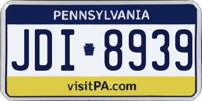 PA license plate JDI8939
