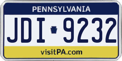 PA license plate JDI9232