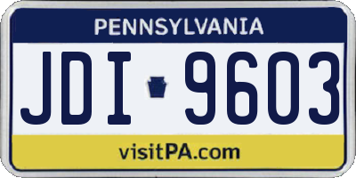 PA license plate JDI9603