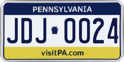 PA license plate JDJ0024