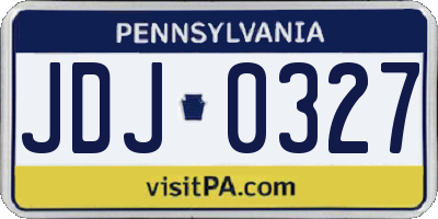 PA license plate JDJ0327