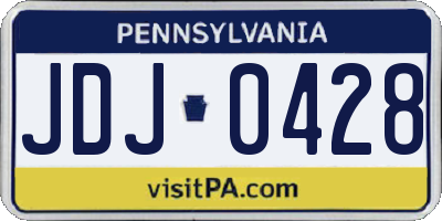 PA license plate JDJ0428