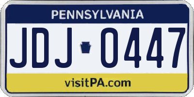 PA license plate JDJ0447