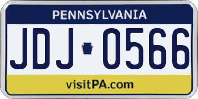 PA license plate JDJ0566