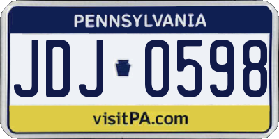PA license plate JDJ0598