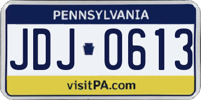 PA license plate JDJ0613