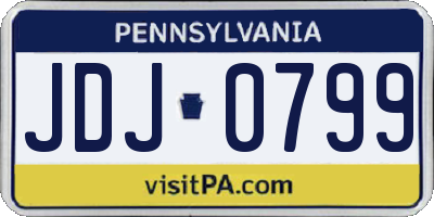 PA license plate JDJ0799